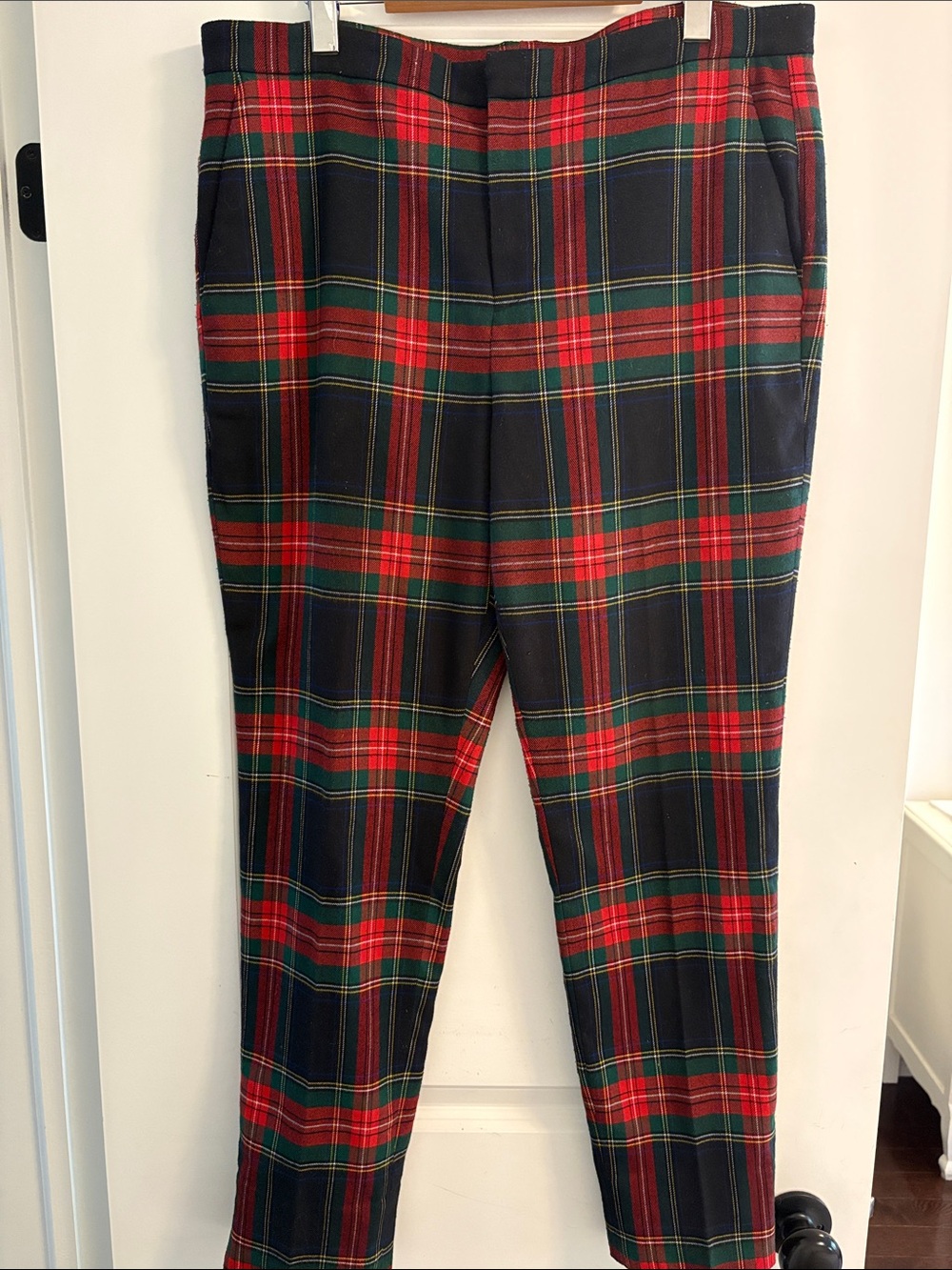 Ralph Lauren Red and Green Plaid Boot Cut Pants